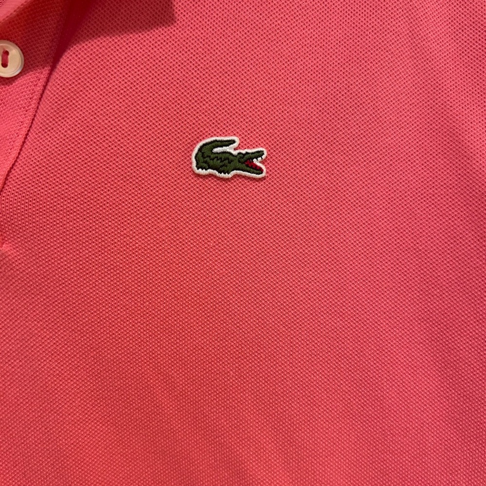 Lacoste Women's Coral Short Sleeve Polo Size 46 - Picture 3 of 4